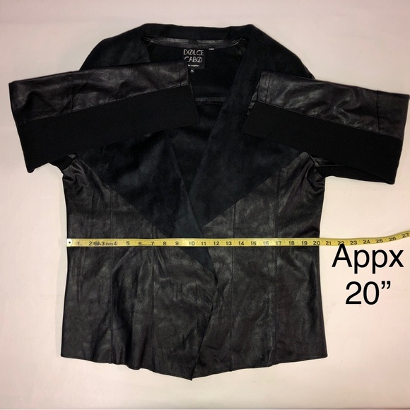 DOLCE CABO Open Drape Vegan Leather Jacket Black (XL) - Picture 12 of 17